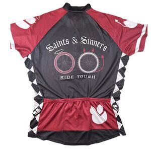 Tough Chik 3XL Cycling Jersey Saints Sinners Ride Tough Black Red Women's